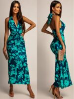 Φόρεμα Maxi Floral Εξώπλατο