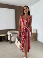 Σετ Φούστα Με Τοπ Εμπριμέ
