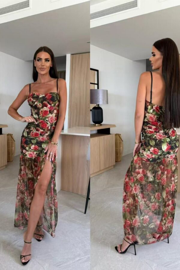 Φόρεμα Maxi Floral με Τούλι